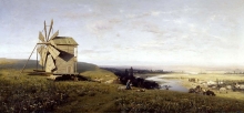 211/ - украинский пейзаж с ветряной мельницей. 1882
